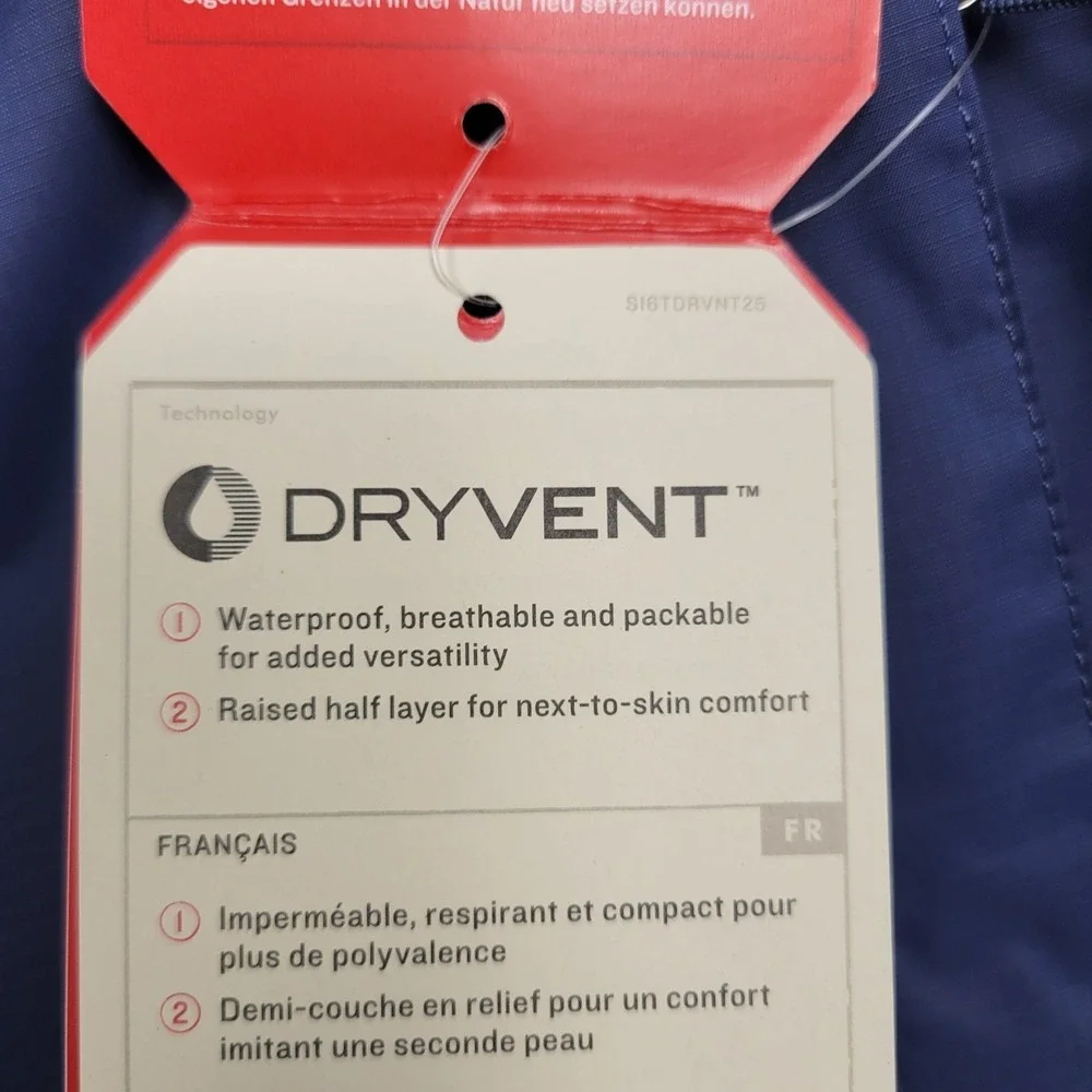 The North Face Dryvent Waterproof Breathable Mens XL Blue Hooded Rain Jacket NWT